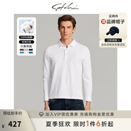 沙馳SATCHI男裝男士長(cháng)袖T恤春秋款純棉商務(wù)POLO翻領(lǐng)基礎輕薄透氣打底T恤衫男 漂白 2XL (54)