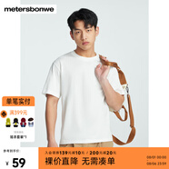 美特斯邦威（Meters Bonwe）T恤男2025秋季新款基礎(chǔ)簡約潮流舒適百搭圓領(lǐng)短袖上衣 云朵白 3XL 190 108B