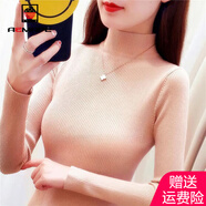 AEMAPE加絨加厚半高領(lǐng)毛衣打底衫長(cháng)袖2025春秋冬季緊身針織衫女 MX-7201L_花卡（不加絨） 加厚 S _（85-105斤）