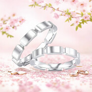 MHFDO胖東來(lái)品質(zhì)YOU&ME為愛(ài)轉動(dòng)結婚對戒銀鍍金鑲嵌莫桑鉆石情侶黑白鉆 真愛(ài)印記情侶對戒 男款手寸聯(lián)系客服