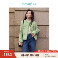 茵曼（INMAN）法式小香風短外套2025秋冬女新款長袖洋氣小個子休閑夾克上衣 茶綠色 L