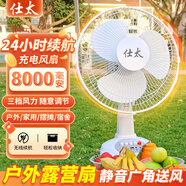 仕太太陽能充電風(fēng)扇12寸16寸家用宿舍戶外大風(fēng)力便攜蓄電池臺(tái)風(fēng)扇 12寸可拆電池8000毫安12v
