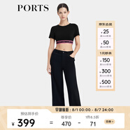 PORTS寶姿商場(chǎng)同款早春新品女裝ROBBI聯(lián)名性感短T恤SP8N006RCO026 黑色 XS