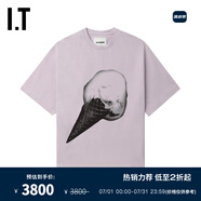 JIL SANDER IT 男裝寬松短袖T恤新款時尚個性冰激淋印花半袖0003MN PPL/淡紫色 XL