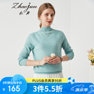 兆君秋冬半高領(lǐng)長袖羊毛衫女時(shí)尚套頭打底針織毛衣 新華綠 110/XL