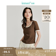 茵曼（INMAN）多色無袖顯瘦吊帶背心T恤女裝2025夏季新款簡約休閑百搭圓領(lǐng)上衣 深咖啡-18424213 M