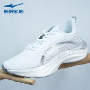 鴻星爾克（ERKE）運動鞋新款奇彈科技碳板跑鞋網(wǎng)面透氣舒適回彈百搭休閑跑步鞋 正白/正黑 39