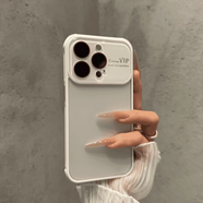 梵皓伊高級(jí)感水晶鏡框適用iPhone16手機(jī)殼新款蘋果17ProMax磁吸充電15/14pro超薄磨砂13pm四角防摔保護(hù)套 大視窗【古董白】四角防摔-水晶鏡頭膜 IPhone15