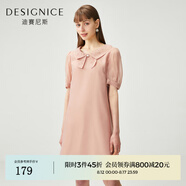 迪賽尼斯（DESIGNICE）迪賽尼斯夏季新款茶歇法式連衣女裙可甜可鹽復(fù)古裙子 粉蠟橘 S