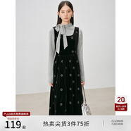 自巧小個(gè)子復(fù)古氣質(zhì)打底衫絲絨背心裙套裝女2024秋冬新款兩件套 水貂灰打底 XS (2碼)