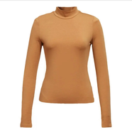 哥弟（GIRDEAR）磨毛發(fā)熱打底衫 彈力顯瘦保暖半高領(lǐng)長(cháng)袖冬季1300536 卡其色 M （3碼）