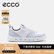 愛步（ECCO）板鞋男鞋 男士休閑鞋小白鞋拼色厚底牛皮明星同款 街頭720 520814 水泥灰/白色52081454301 39