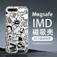 繪色師 適用蘋果8plus磁吸手機殼潮牌彩銀iPhone7plus超火全包防摔男2025新款歡愉小新保護套 【IMD彩銀磁吸殼/月光銀】線條插畫CY 蘋果7plus