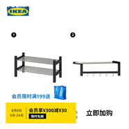 宜家（IKEA）TJUSIG圖西格門廳鞋架家用門口收納置物架現(xiàn)代簡約玄關(guān)凳 黑色鞋架79cm+黑色帽架79cm