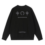 克羅心平替25新款ChromeHearts克羅心馬蹄字母印花圓領(lǐng)衛(wèi)衣情侶款 黑色VQ30 黑色VQ30 S
