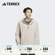 adidas舒適加絨戶外運動連帽軟殼衣男裝阿迪達斯官方TERREX   淺卡其/淺灰   L