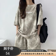 COZOK高端運(yùn)動(dòng)品牌休閑運(yùn)動(dòng)套裝女ins潮高街原宿風(fēng)新款夏季寬松短袖短褲兩件套 卡其色 XL推薦（120-135斤）