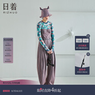 日著（rizhuo）原創(chuàng)設(shè)計(jì)女褲2024夏季新款時(shí)尚休閑抹胸吊帶闊腿牛仔連體衣褲 唰粉 L