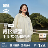 森馬梅花系列外套女寬松插肩袖刺繡春秋休閑連帽夾克109524108001