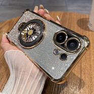 聚元貓適用vivos30手機殼解壓陀螺支架s30promini保護硅膠套帶鏡頭膜5g透明氣囊voi防摔pro高級感S30軟殼 【閃粉-土豪金】透明氣囊防摔+自帶鏡頭膜+旋轉陀螺 vivo S30