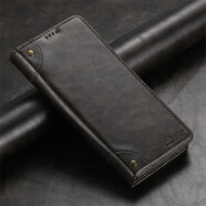 三星（SAMSUNG）適配GalaxyS25ultra手機(jī)殼感S24新款S22+翻蓋Note20插卡皮套S23FE錢包保護(hù)套支架S25plus全包防摔 黑色【巴洛克·復(fù)古風(fēng)·磁吸翻蓋】 三星Galax