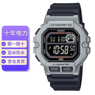 CASIO手表簡(jiǎn)約復(fù)古ins風(fēng)學(xué)生小方塊十年電力多功能電子表戶外運(yùn)動(dòng)手表 WS-1400H-1B (十年電力)