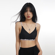 浮夏跳爵士舞適合穿的衣服hiphop舞蹈短款長(cháng)袖T恤女寬松防曬露臍上衣 黑色吊帶 L 【收藏加購 優(yōu)先發(fā)貨】
