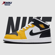 耐克（NIKE）【潮】Air Jordan aj1板鞋男女新款高幫休閑跑步運(yùn)動耐磨籃球鞋 DQ8423/DQ8426-701白黃黑 36.5 GS