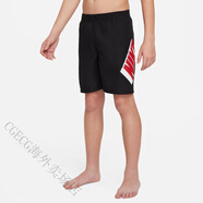 耐克（NIKE）男童SWIM大童沙灘短褲運(yùn)動(dòng)褲梭織支撐舒適耐穿FZ6499 010黑/大學(xué)紅/白/白 160 XS