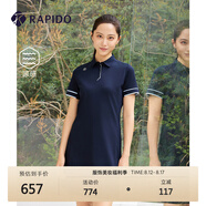 Rapido【新品】靂霹道2025年春夏女士運動涼感撞色POLO連衣裙CP5171E05 藏青色 XL 170/92A