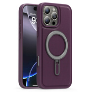 iPhone16手機殼優(yōu)盾磁吸支架原裝適用三星S23ULTRA/iPhone14pro新款銀盾一字支架殼 暗紫 iPhone 16e/se4