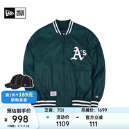 NEW ERA紐亦華MLB棒球NY夾克刺繡春秋男女情侶簡約百搭運動休閑外套 13546434-綠色 AS L