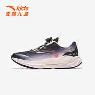 安踏（anta）女大童運(yùn)動(dòng)鞋新款紐扣鞋犟彈跑步鞋中大童跑鞋兒童女童鞋 【PG7】黑/余粉白-4 35