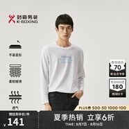 勁霸男裝（K-Boxing）棉輕盈舒適圓領(lǐng)簡(jiǎn)約休閑時(shí)尚印花長(zhǎng)袖T恤男|FTXT1579 白色 XS