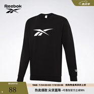 Reebok銳步官方男女黑色基礎(chǔ)LOGO款百搭時尚經(jīng)典圓領(lǐng)套頭長袖衛(wèi)衣 GR8472 黑色 S