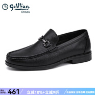 金利來(lái)（Goldlion）男鞋春秋新款商務(wù)休閑皮鞋羊皮套腳懶人鞋舒適男士軟底四季皮鞋 羊皮黑色 40