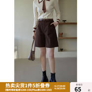 獨(dú)束大碼女裝芯絨百慕大短褲女秋冬新款胖mm百搭高腰直筒褲 咖啡色 M