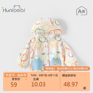 歡喜小熊6個(gè)月-3歲嬰兒外套女寶寶夏季薄款純棉連帽遮陽(yáng)上衣男童衣服