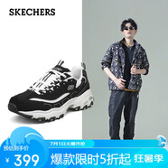 斯凱奇D'LITES系列男時尚綁帶厚底熊貓鞋52675 黑色/白色 43 