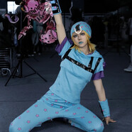 班達熊jojo的奇妙冒險飆馬野郎cos服周邊喬尼喬斯達cosplay全套第七部 喬尼全套(上衣+褲子+護腕+頭套) XS(身高160-165)