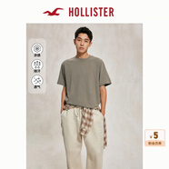 HOLLISTER【涼感】25夏新款純色簡(jiǎn)約風(fēng)情侶T恤男裝女裝KI324-4166 棕色 XS (170/84A)