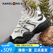 康龍官方男鞋25年丑萌鞋網(wǎng)面增高山系戶外徒步休閑鞋 戶外黑 38 (240mm)
