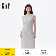 GAP女裝2025夏季新款LOGO修身運(yùn)動(dòng)無(wú)袖連衣裙長(zhǎng)裙衛(wèi)衣裙765947
