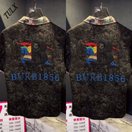 TULX澳門買手品時尚男士潮簡約彩色圓領后背B字母加戰(zhàn)馬圖案半袖T 黑色 4XL 190-220
