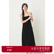 詩(shī)凡黎（'SEIFINI）黑色條紋拼接針織背心裙2024春新款裙子中長(cháng)氣質(zhì)背帶連衣裙 黑色針織款 L 165/88A