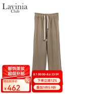 Lavinia Club拉維妮婭秋冬新款直筒寬松通勤時尚OL休閑百搭衛(wèi)褲女Y51K104S 卡其色 160/68A
