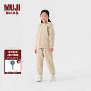 無印良品（MUJI）大童 內(nèi)側(cè)抓絨休閑褲 加厚衛(wèi)褲兒童褲子童裝男童女童CB26CC4A 象牙白色 120/53A