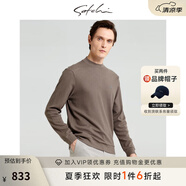 沙馳SATCHI 男裝男士衛(wèi)衣秋冬新款莫代爾混紡百搭基礎(chǔ)圓領(lǐng)套頭衫男 灰綠 48