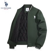 U.S. POLO ASSN.夾克外套男秋冬休閑男士立領(lǐng)飛行茄克寬松保羅上衣 墨綠 XL 