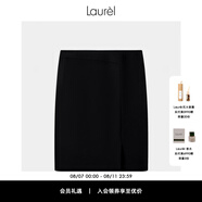 Laurèl春秋進(jìn)口三醋酸開(kāi)叉修身職業(yè)套裝半身裙 LWD323Q60100 經(jīng)典黑 S 160/66A